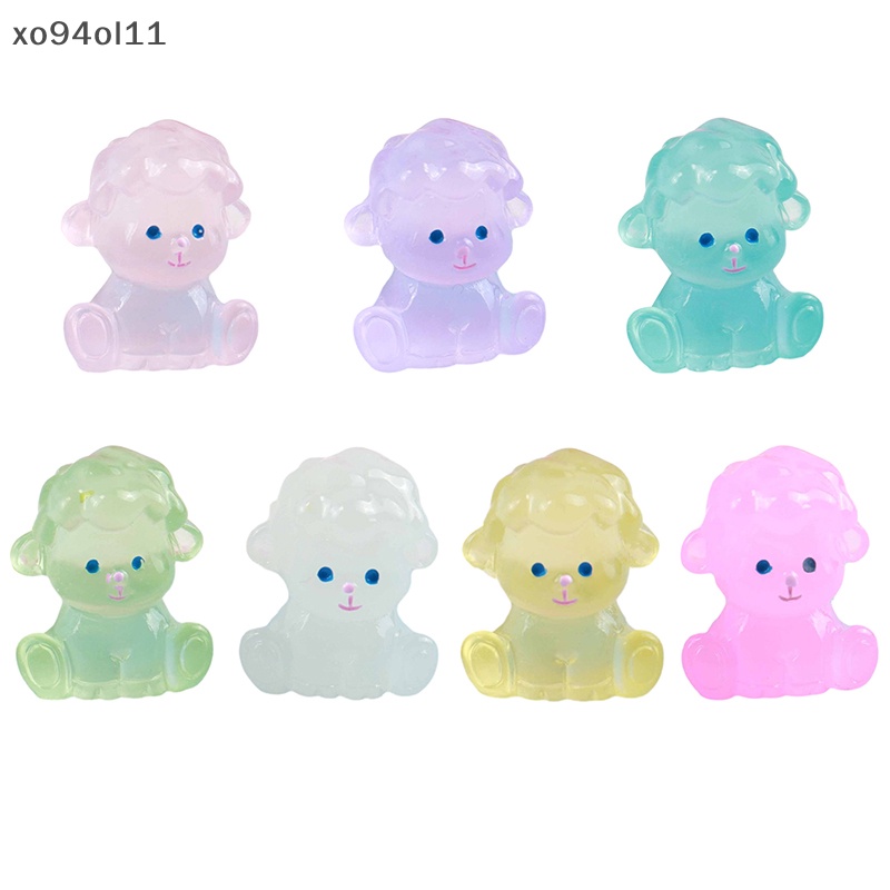 Xo 3Pcs Luminous Poodle Ornament Mini Warna Kartun Anjing Boneka Micro Landscape Dekorasi Rumah Boneka Miniatur Mainan OL