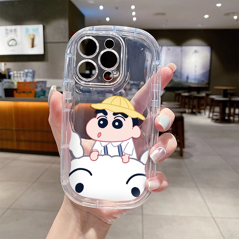 IPHONE Casing Ponsel Shin Chan Kompatibel Untuk Iphone14 13 12 11 Pro Max XS X Xr8 +7Plus Casing Silikon Lembut Shockproof Cover Cell Precticer