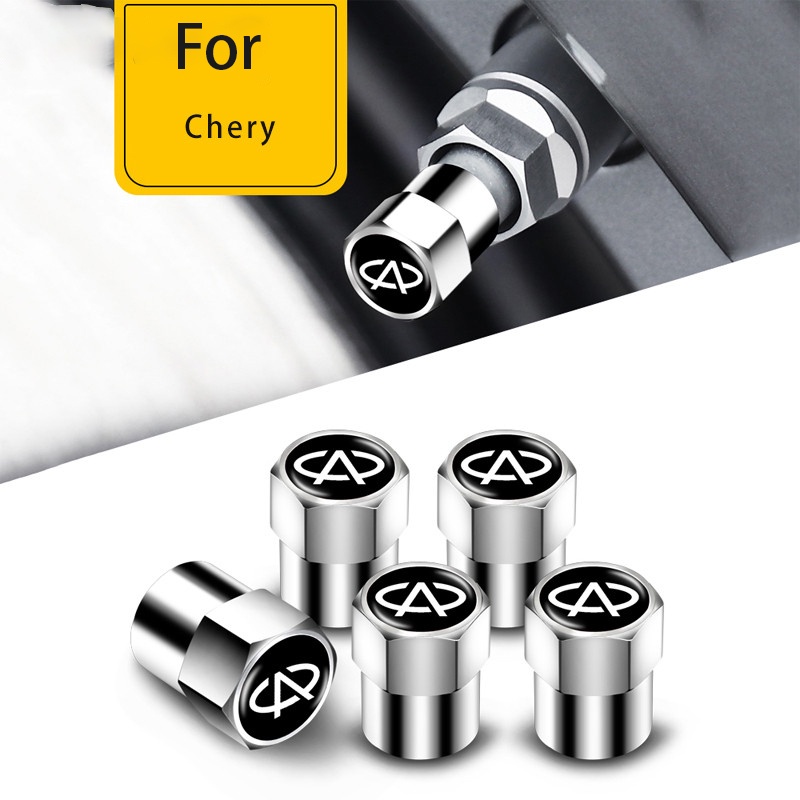 Chery Tutup Klep Ban Roda Mobil Tyre Rim Stem Covers Untuk Tiggo 87 6 4 5x Pro Arrizo Omoda 5 FX Fulwin Face QQ Aksesoris