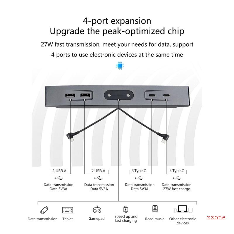 Zzz Docking Station Untuk Model 3model Y 2022 Charger Cepat Cerdas USB Shunt Hub Charging Data Aksesoris