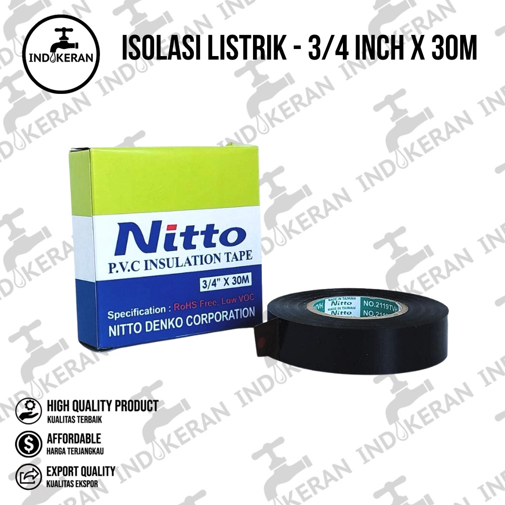 INDOKERAN - Isolasi Listrik Nitto - 3/4 Inch x 30 M - High Quality