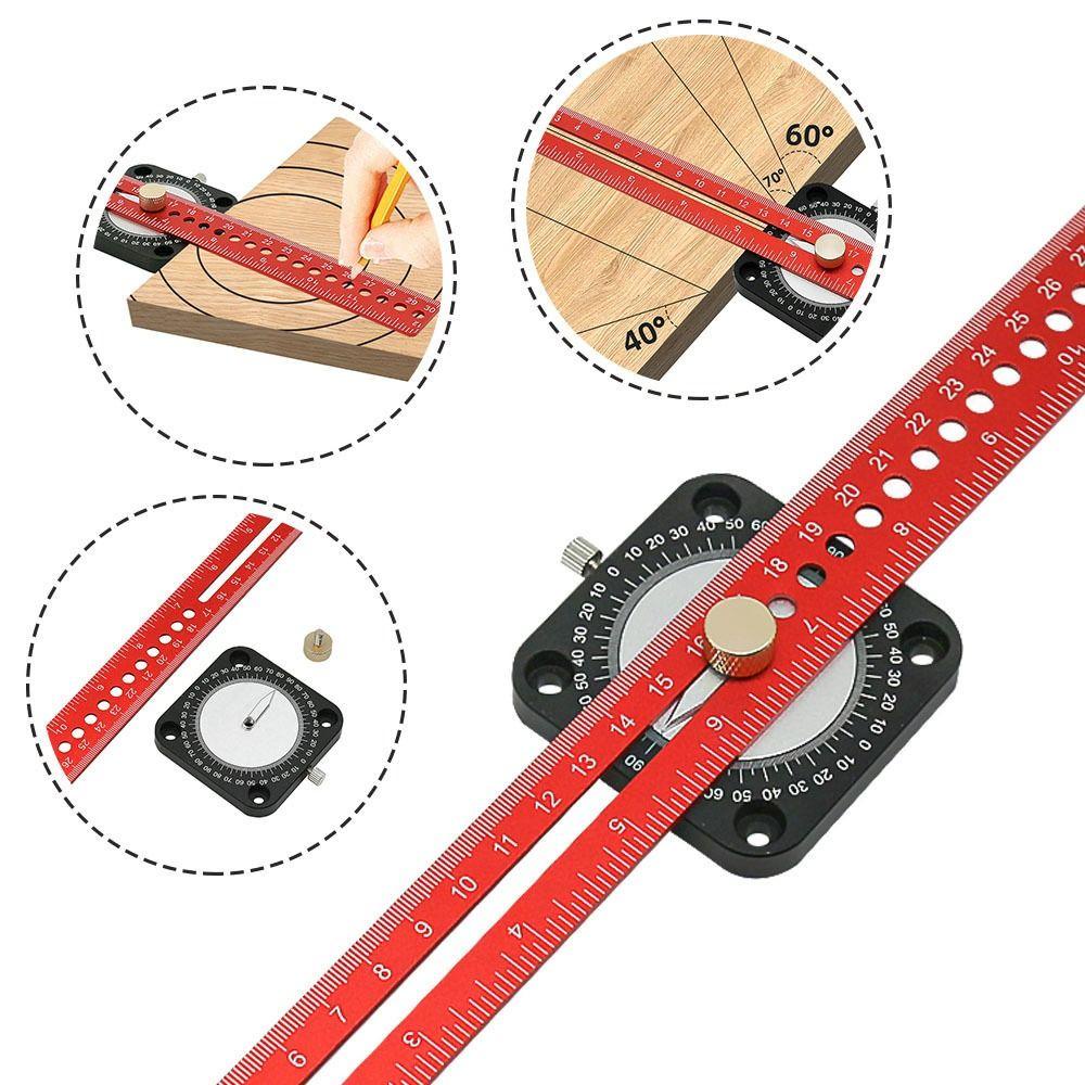 POPULAR Scriber Woodworking Populer360°Compass Metric Inch Alat Ukur T-Ruler Untuk DIY