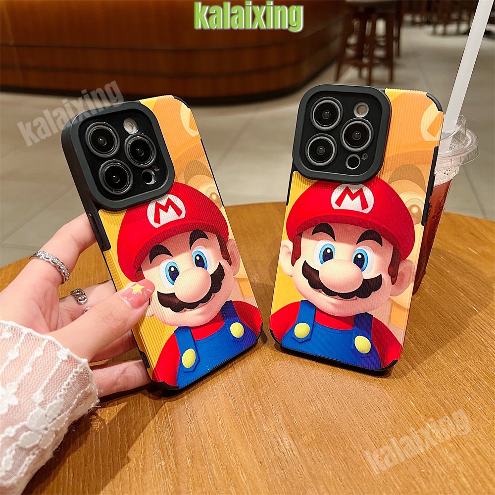 IPHONE Casing Kulit Super Mario Untuk Iphone11 12 13 14 Pro Max14 Plus Xs Max X XR 7 8 Plus Sarung Belakang Lembut