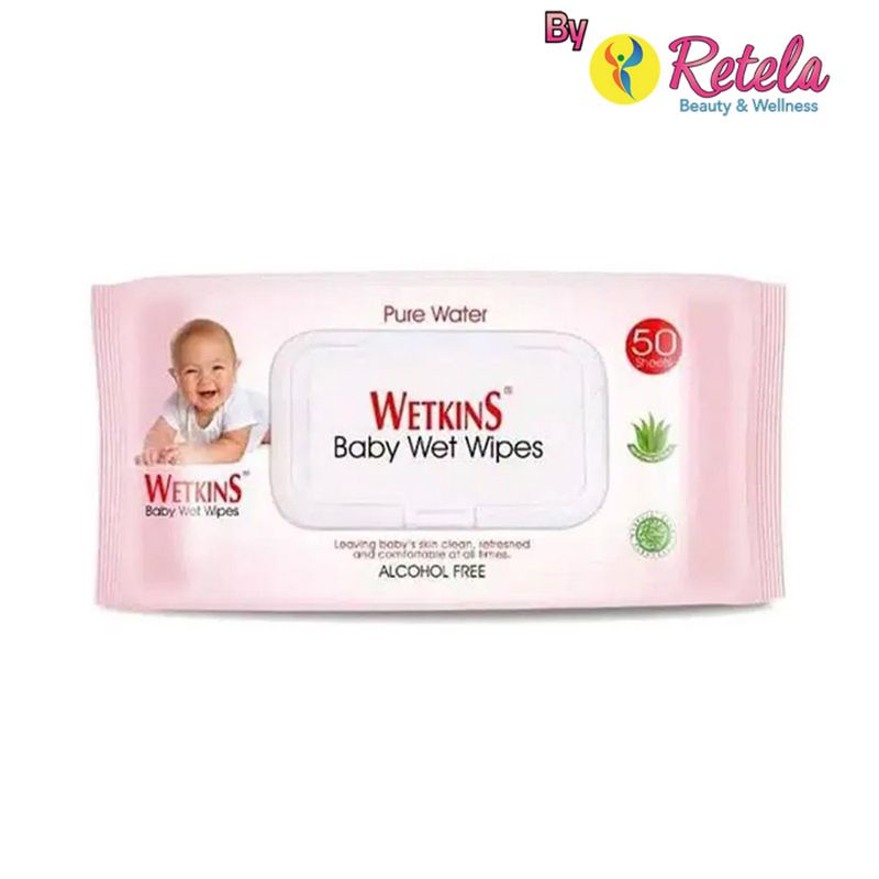 WETKINS BABY W.WIPES PINK 50`S