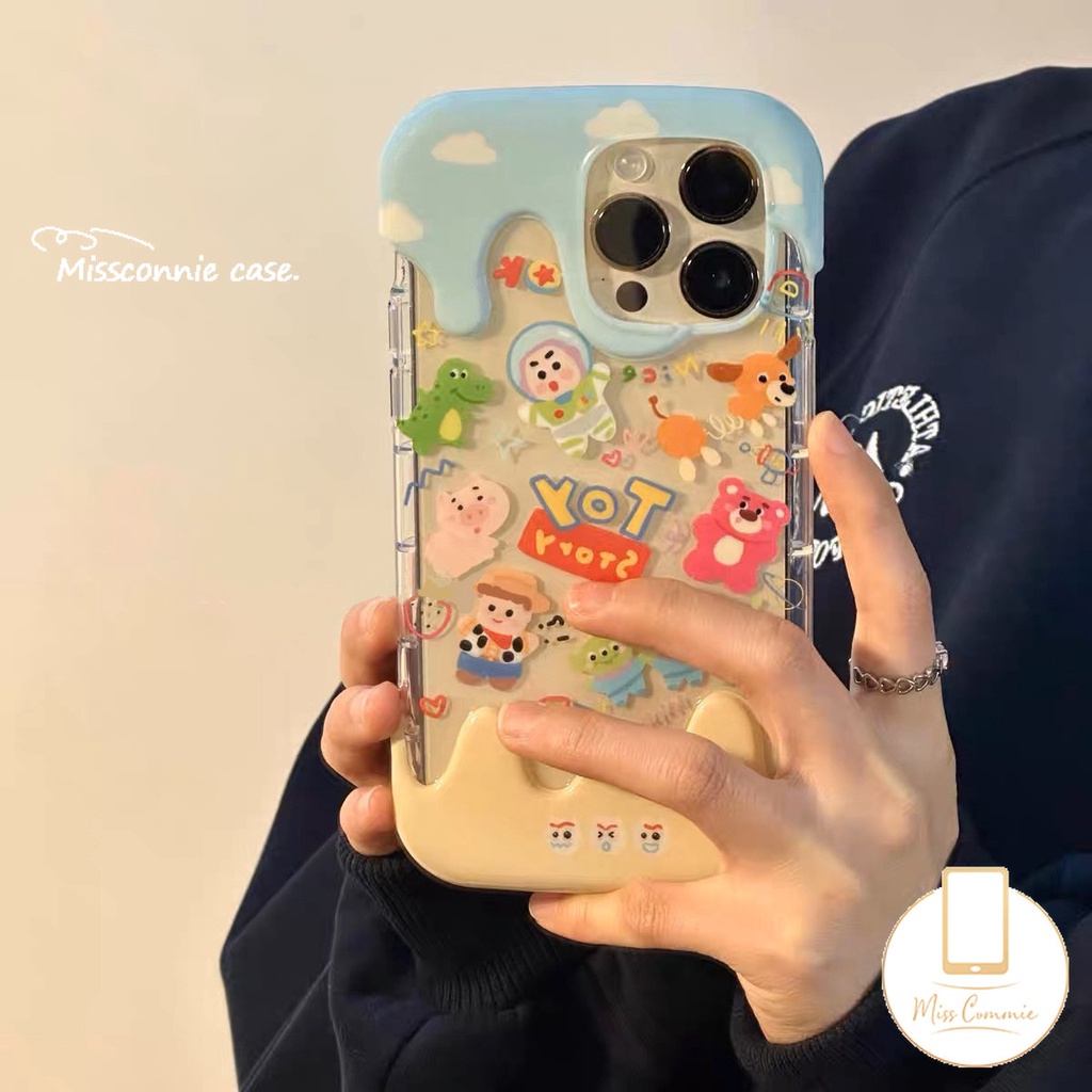 Kartun Toy Story Buzz Lightyear Case Kompatibel Untuk IPhone 7Plus 11 13 12 14 Pro Max XR 78 Plus X XS Max Beruang Strawberry Lucu Manyo Permen 3D Es Krim Lembut Tpu Cover