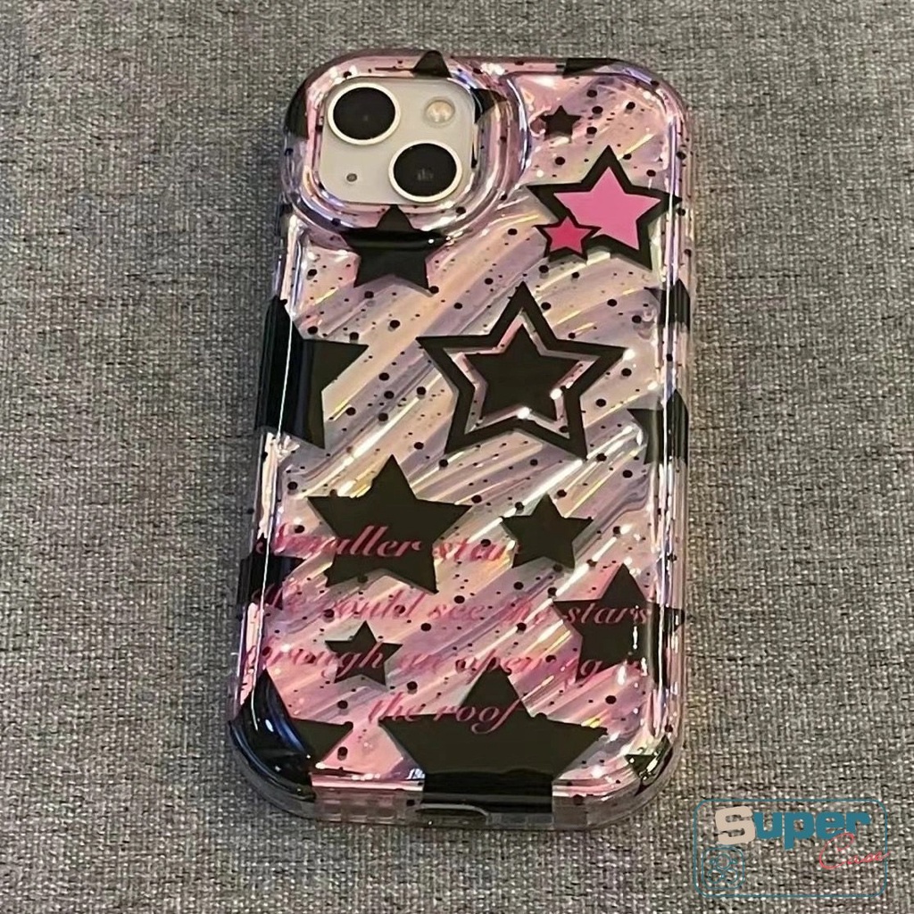 Pohon Kreatif Mewah Cinta Hati Bintang Dazzle Color Laser Card Case Kompatibel Untuk IPhone Xr13 7Plus 11 14 12 Pro Max6 7 8 6S Plus X XS MAX 8Plus SE 2020 Case Kerut Stereo 3D