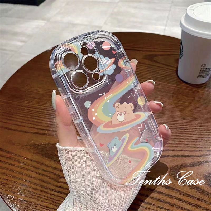 Untuk Realme C53 10 C55 C35 C33 C31 C30 C25Y C21Y C25 C25s C20 C17 C15 C12 C11 7 9i 5 5s 5i 6i Narzo 50A Prime 50iSoap Cover Rainbow Bear Phone Case