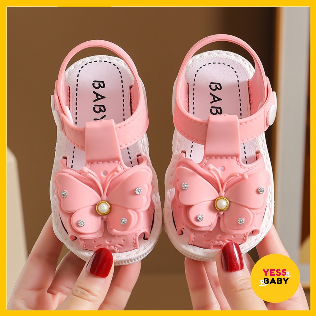 [COD] YESSBABY BUTIE Sandal Flat BUTTERFLY Anak Perempuan Lucu Lembut Import Termurah Kekinian Sendal Casual