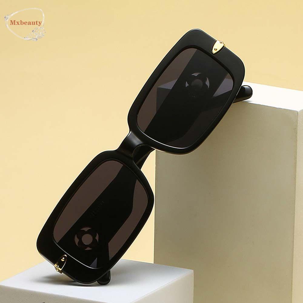 Mxbeauty Dekorasi Kacamata UV400 Untuk Pria Berongga Plum Blossom Bingkai Kecil Matahari Eyewear Rectangle Sunglasses