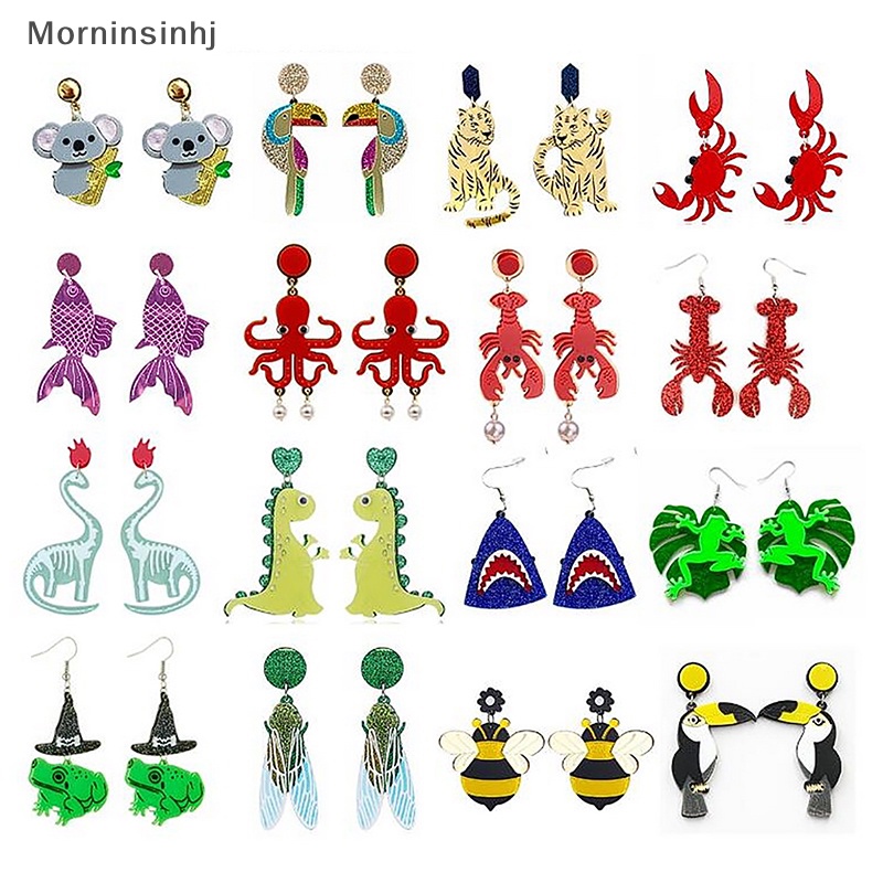 Mornin 1pasang Anting Dinosaurus Akrilik Anting Kepiting Cicada Pribadi Kreativitas Interes Koala Ear Stud Untuk Wanita Perhiasan Hadiah id