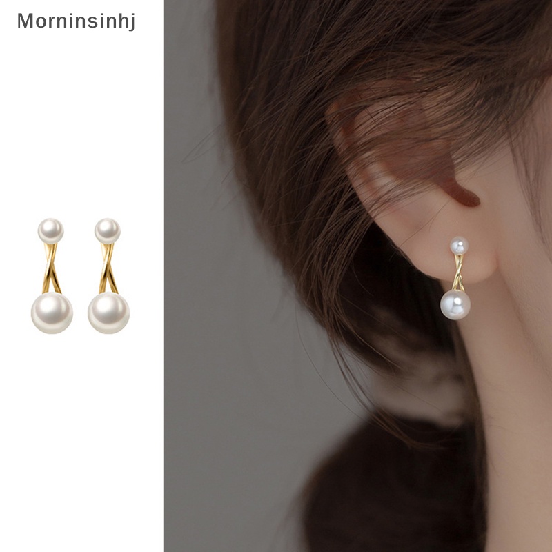 Mornin 1pasang Anting Tusuk Mutiara Korea Untuk Wanita Fashion Simple Pearl Stud Ear Clip Pesta Gadis Temperamen Aksesoris Perhiasan id