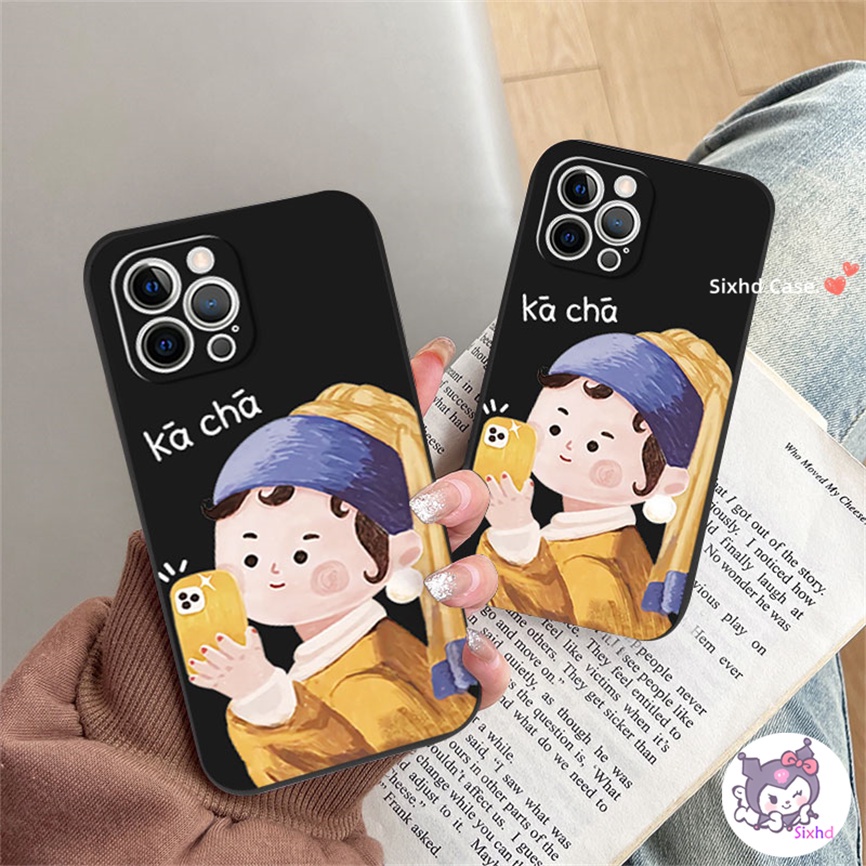 IPHONE Kompatibel Untuk Iphone8 7Plus X Xs Xr Untuk Iphone11 14 13 12 Pro Max SE2020 Xs Max 6 6s Plus Foto Lucu Gadis Ponsel Case Lembut Shockproof Silicon Cover Pelindung