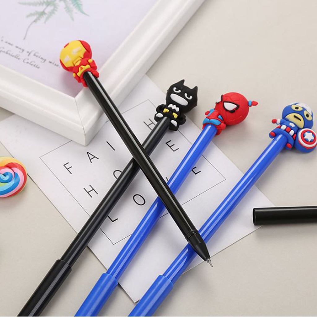 ❤️GTB❤️ Pena Karakter SuperHero Gel Pulpen Karakter Pen Tinta Gel Lucu Alat Tulis Karakter Superhero 3D Murah Import S076