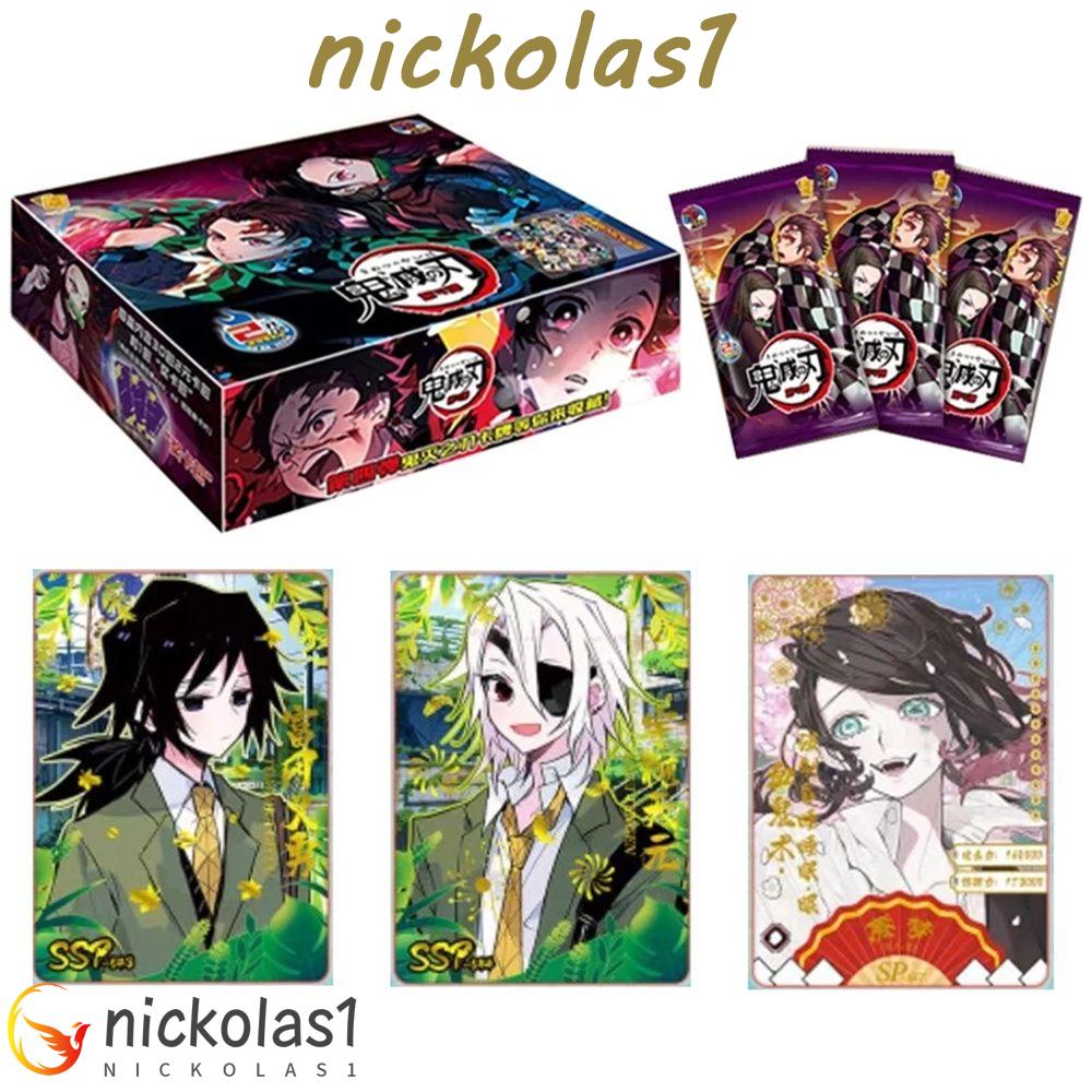 Nickolas1 Kartu Demon Slayer Hadiah Natal Jepang Hadiah Keluarga Mainan Anak Kartu Langka TCG Game