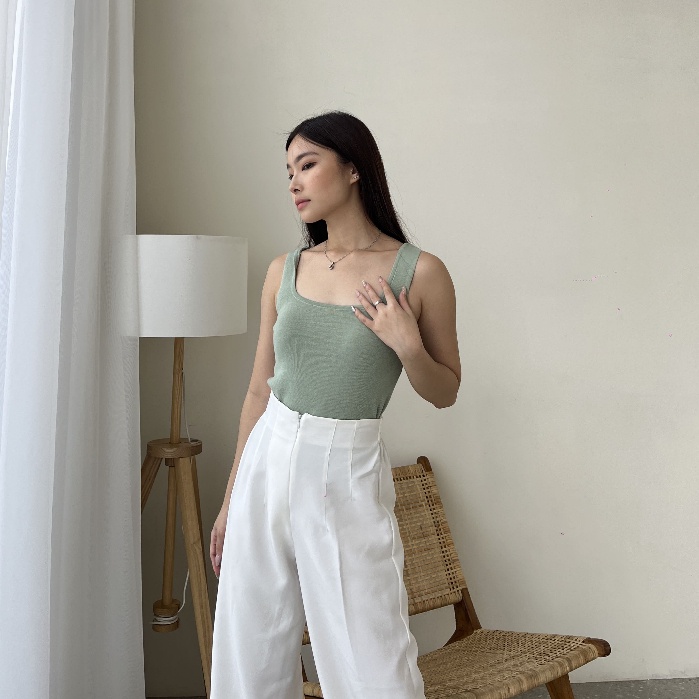 Flo Tank Top / Crop Top Wanita Korea / Tank Top Premium / Atasan Rajut