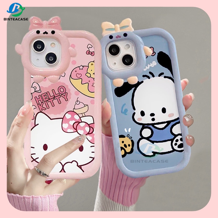 Realme C55 10 C30 C31 C33 C35 C21Y C25Y RealmeC11 C25 C17 C15 C12 C3 C2 7i 5 5i 6i 9i Narzo 30A 50A Prime Pochacco Dan Hello Kitty Casing Handphone Silikon Lembut Binteacase