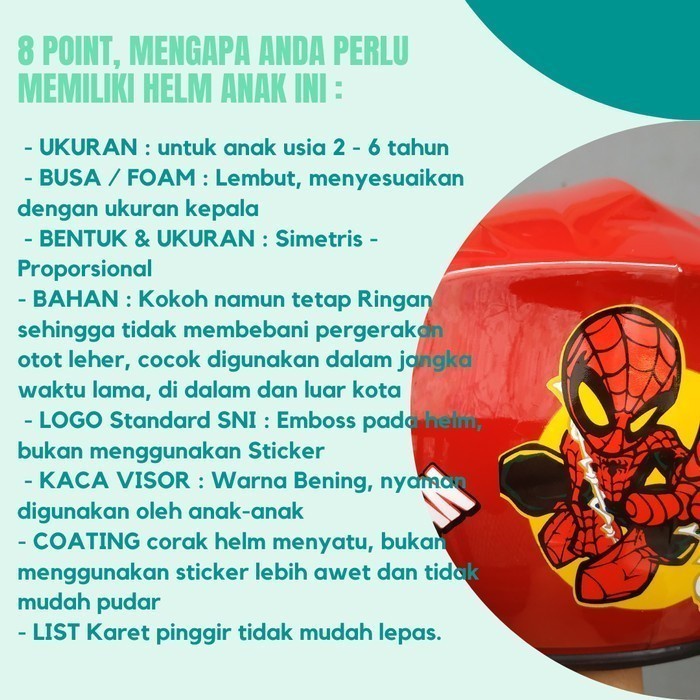 Helm Motor Anak SNI Perempuan Cewek Cewe Karakter Lucu TK SD - COP HELLOKITY