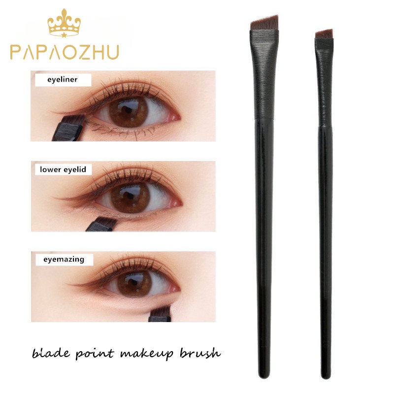 Papaozhu Profesional Kuas Makeup Runcing Halus Eyeliner Sikat Alis Siku Alat Make Up Kosmetik Cocok Untuk Mengisi Alis Mata Lukisan Mata Wajah