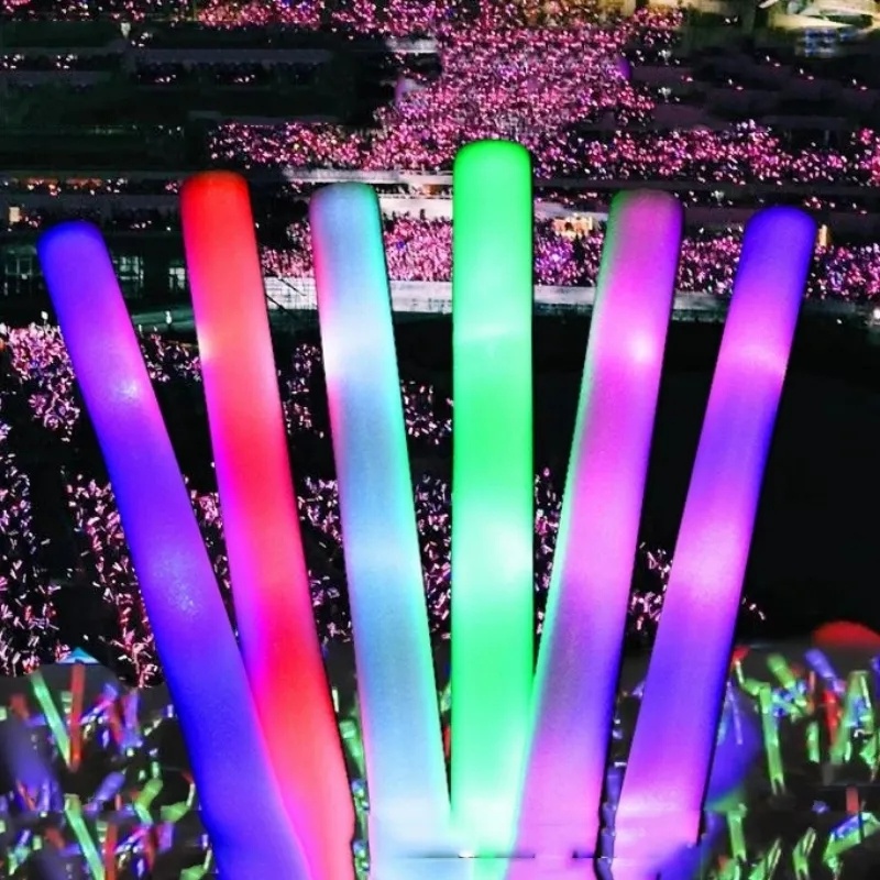 Led Foam Colorful Glow Stick/ Luminous Lampu Kedip Ceria Tabung/ Peraga Suasana Pesta Konser Festival