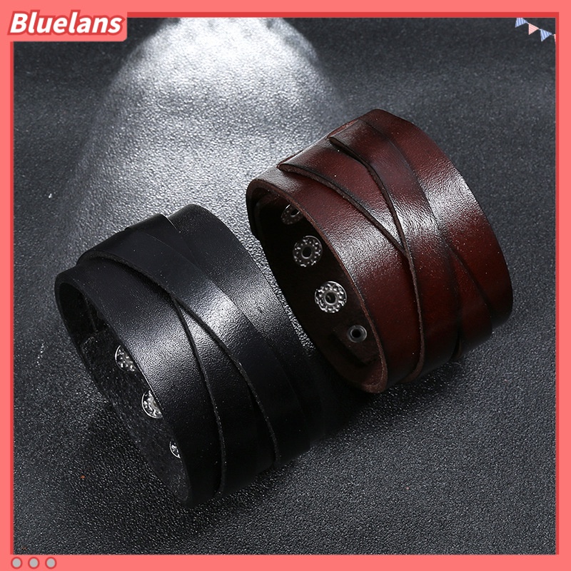 [BLS] Gelang Kreatif Sederhana Gelang Kulit Punk Pria