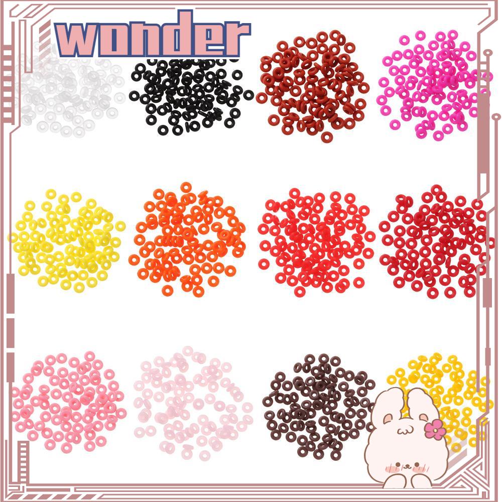 WONDER 100pcs /bag Karet Stopper Baru 6*2*2 12warna Gelang Nude Nonslip Terminal End Tackle Aksesori Datar Bulat Matt