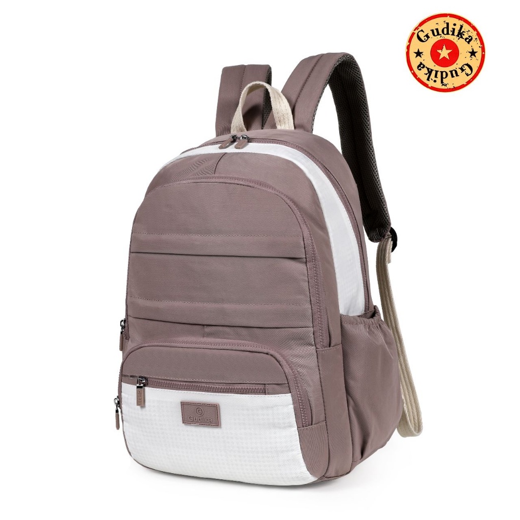 GUDIKA 2tone 308 // Tas Ransel Laptop Wanita Kekinian Import Original Bahan Nylon Waterproof Anti Air Premium Korea Terbaru bisa muat banyak barang dan banyak slot