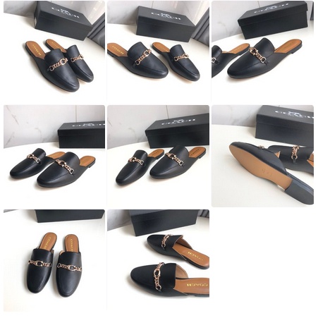 FLat coach original slippers shoes flat shoes leather For Women