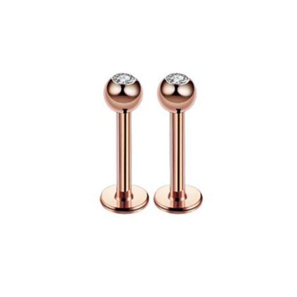 Lily Gem Lip Stud, Set Dengan Cincin Telinga Permata Berlian, Penjualan Panas Tindik Kuku Tulang Telinga Bahan Stainless Steel Untuk Pria Dan Wanita