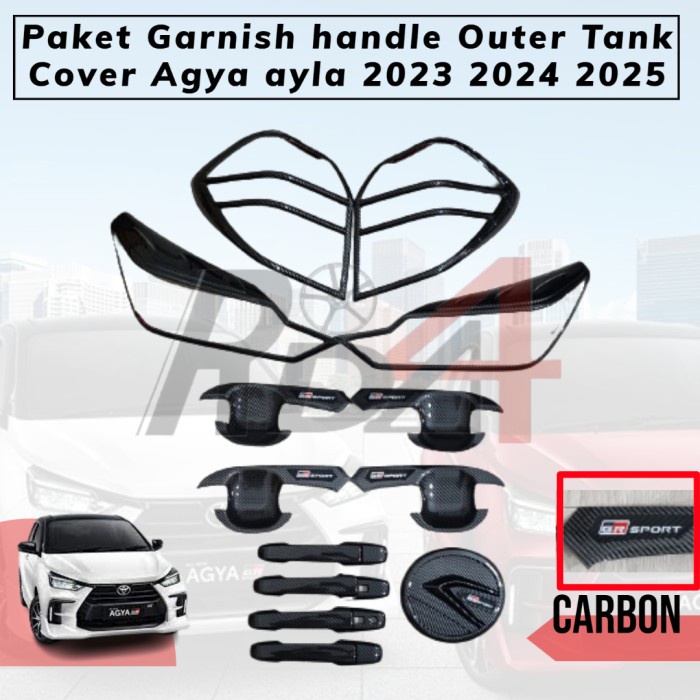 Paket Garnish Lengkap Outer Handle Tank Cover Agya Ayla GR Sport 2023