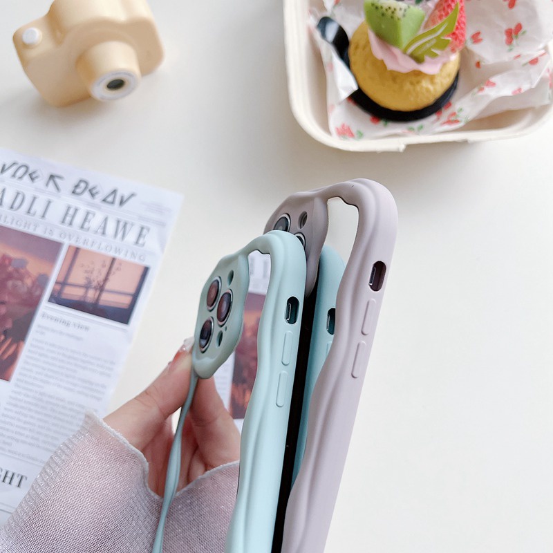 【Macaron Cream】Make Up Mirror SoftCase IPhone 7 8 Plus X Xr XS Max IPhone 11 12 13 14 Pro Max Women's Fashion Camera Protect Phone Case