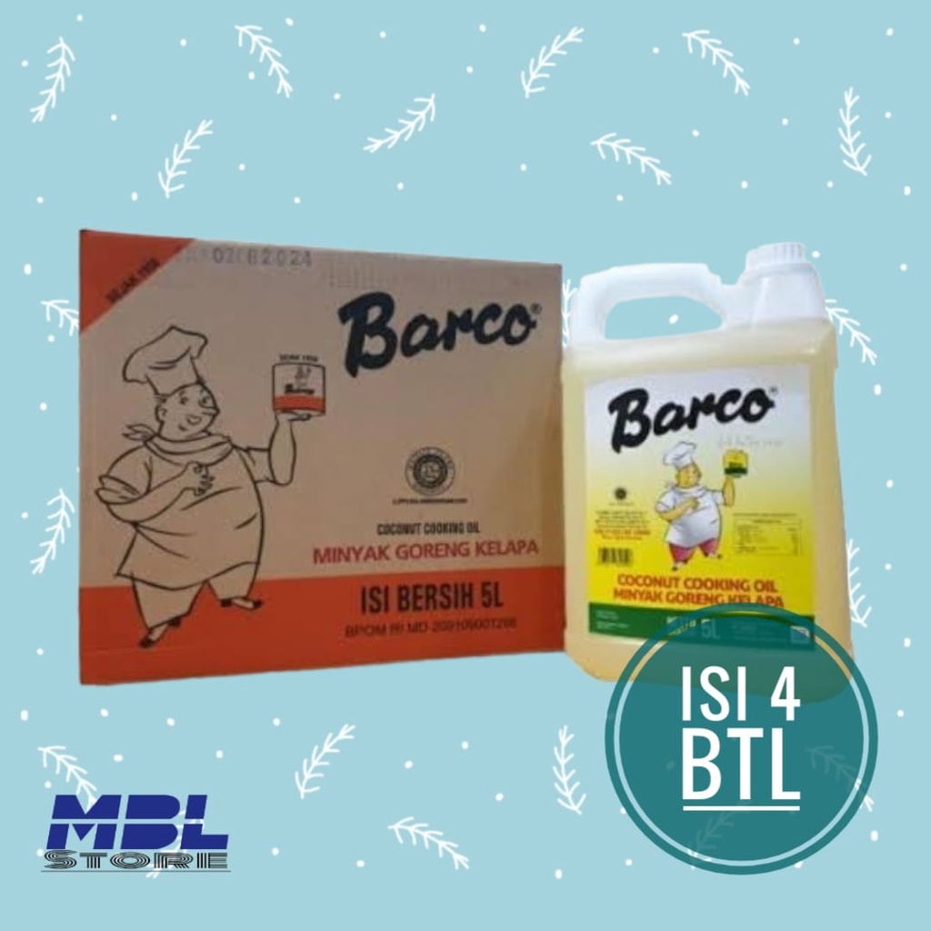 

Minyak Barco 5 Liter Goreng Kelapa Dus isi 4 Pcs