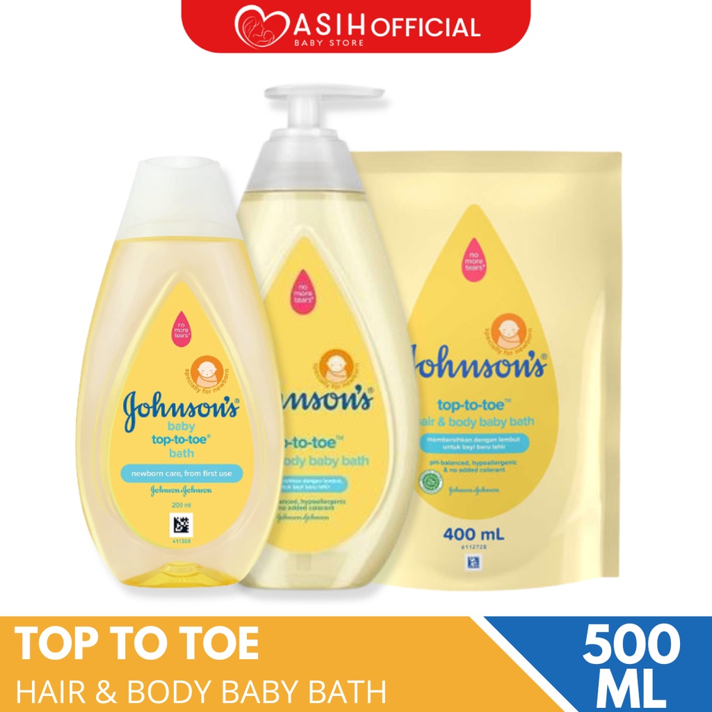 Johnsons Top To Toe Hair and Body Baby Bath 100ml 200ml 375ml 400ml 500ml - Sabun Sampo Bayi
