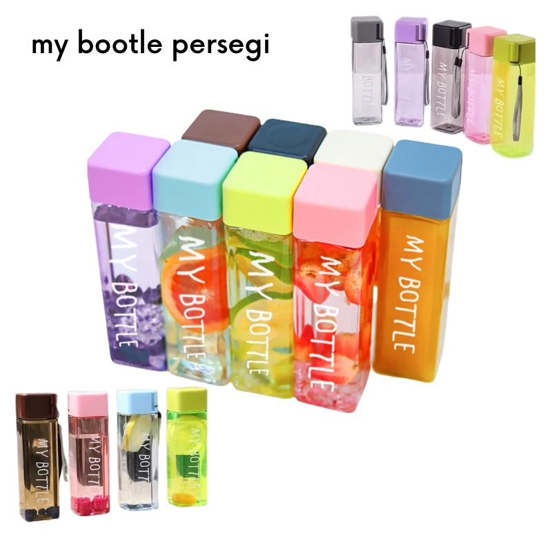 GOS -D211-  My bottle Persegi - My Bottle Colour Persegi 500ML - Botol Minum Kotak Persegi 500ML