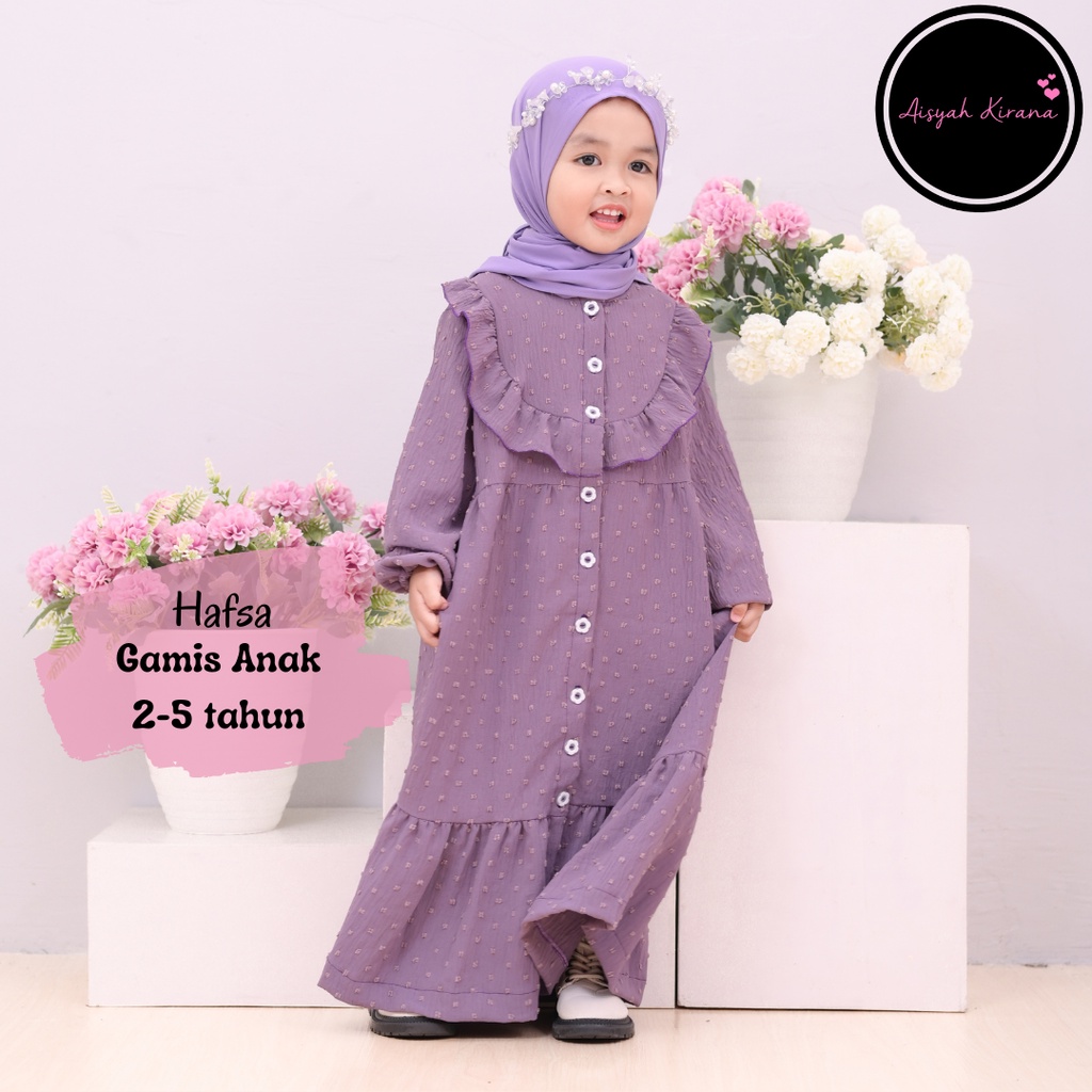 HAFSA GAMIS ANAK 2-5 tahun baju muslim perempuan dress cewek tunik panjang