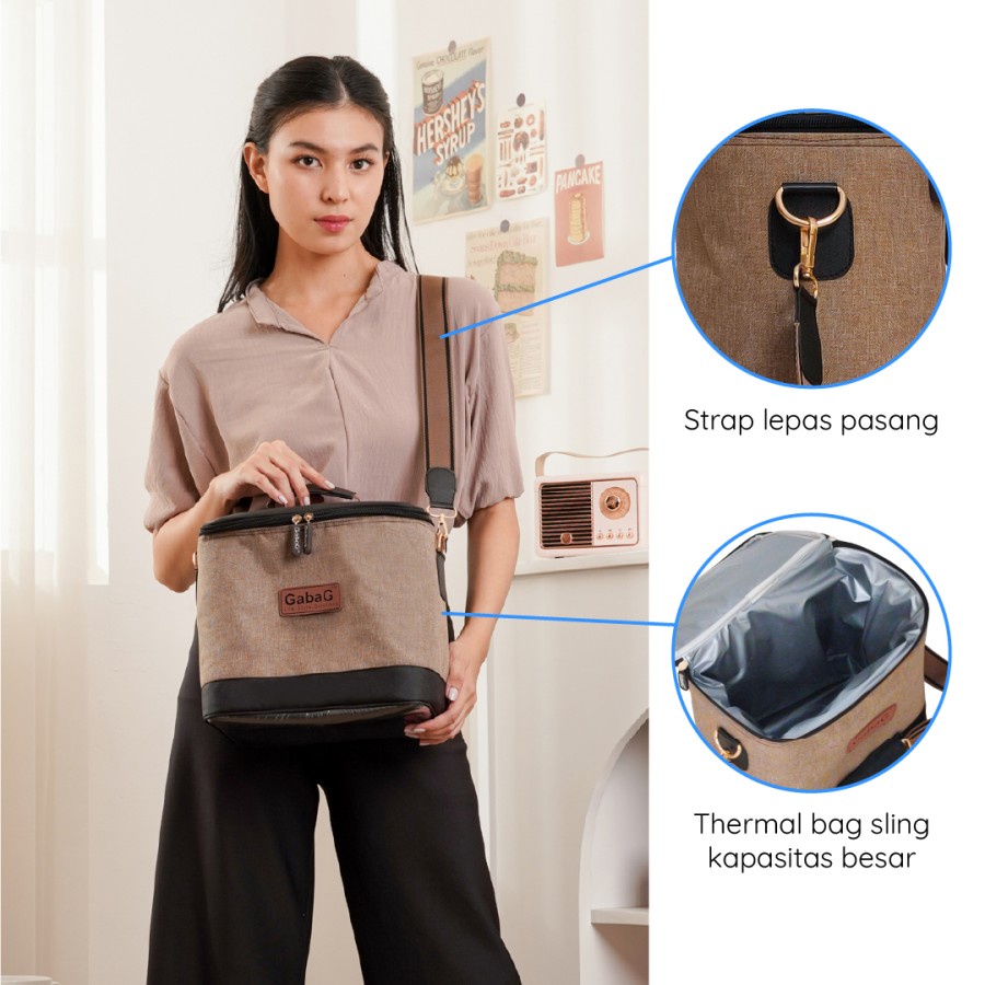 Gabag Cooler Bag - Sling Single Compartment | Cinnamon