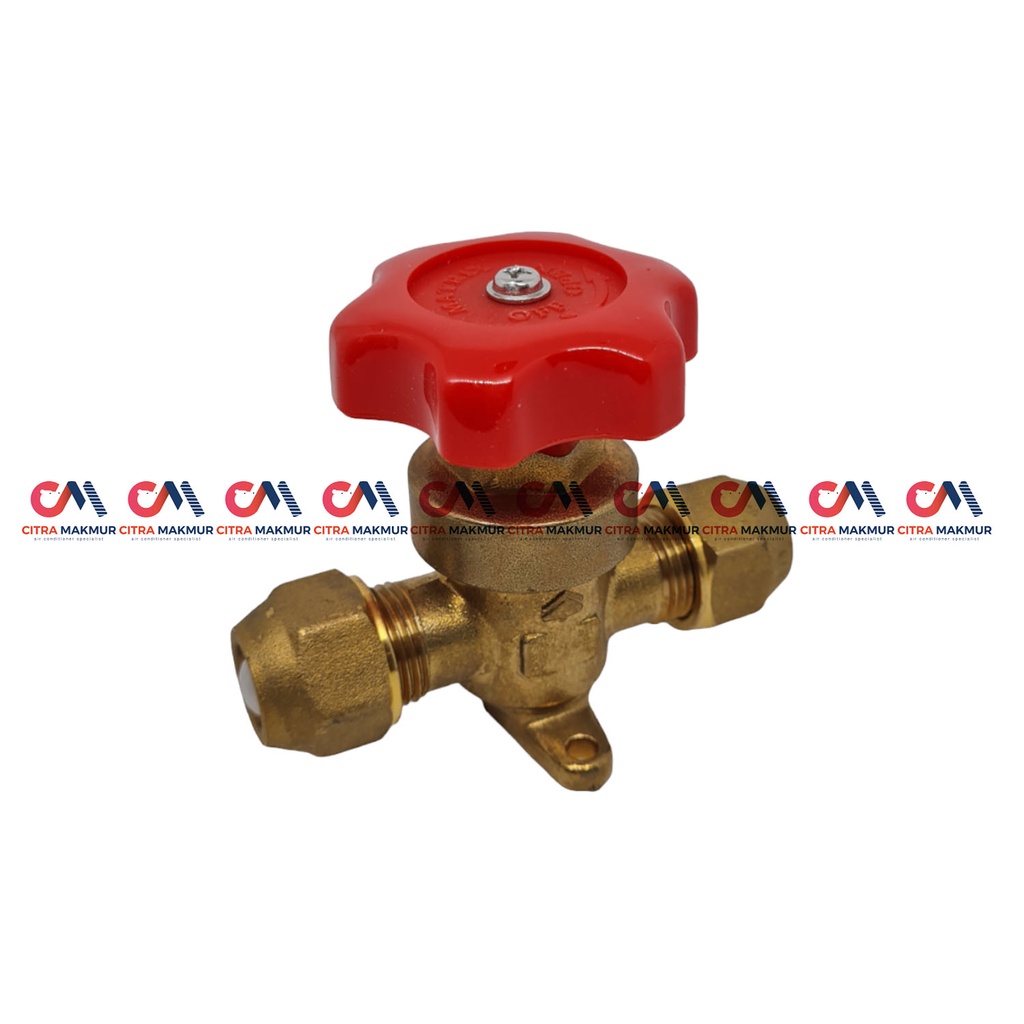 Hand Stop Valve 1/2 inci Keran Pipa Tembaga Drat One Way Manual tangan Nepel Merah Tebal