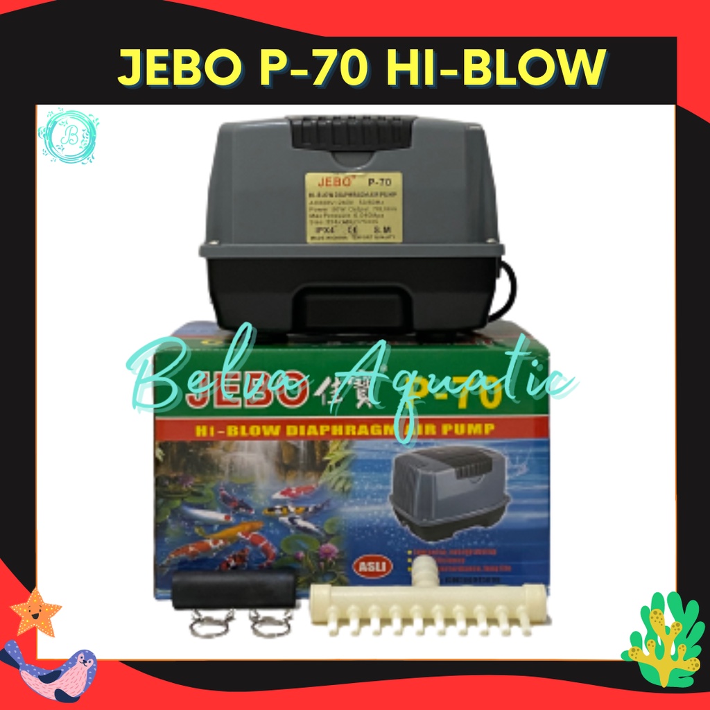 Jebo P-70 P70 Jebo P 70 Pompa Udara Aerator Hi-Flow Air Pump Blower Pompa Aquarium Kolam