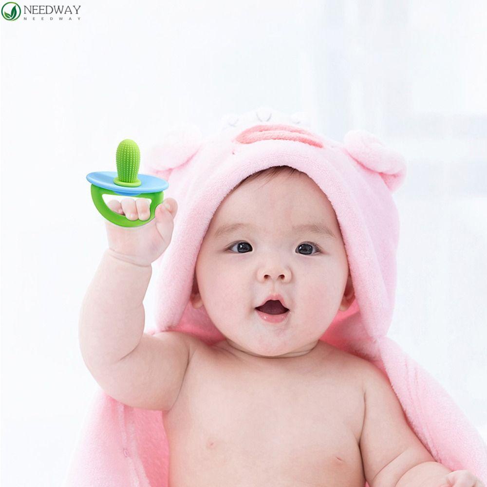 NEEDWAY Needway Dot Bayi Lithe Sanitary Non-slip Warna Kontras Pengaman Bentuk Kaktus Food Grade Nipple