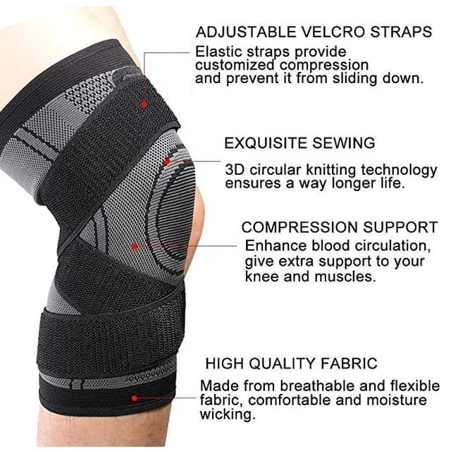 Pelindung Lutut AOLIKES Deker Pelindung Lutut Double Strap Kneepad Protector Support Olahraga Running Fitness Cycling