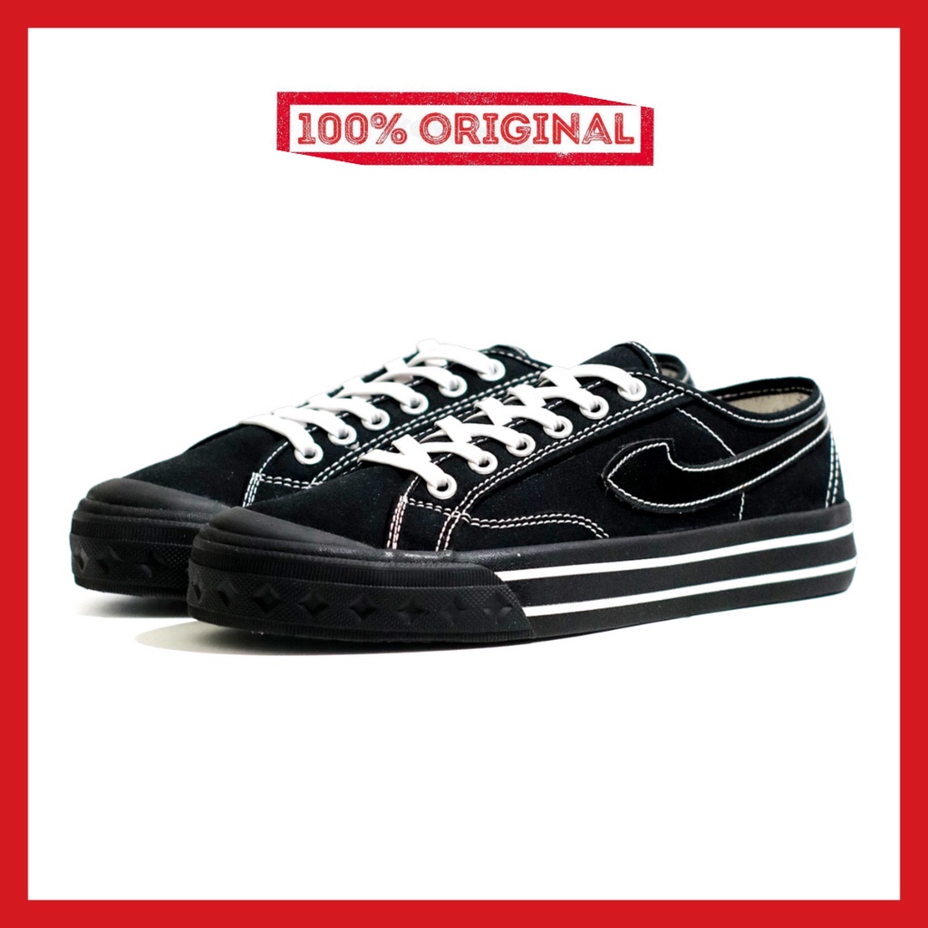 ORIGINAL - Sepatu Brand Lokal Kasual Pria Wanita No Brand Black Oreo Low Not Sneakers Compass Retrograde Black Black