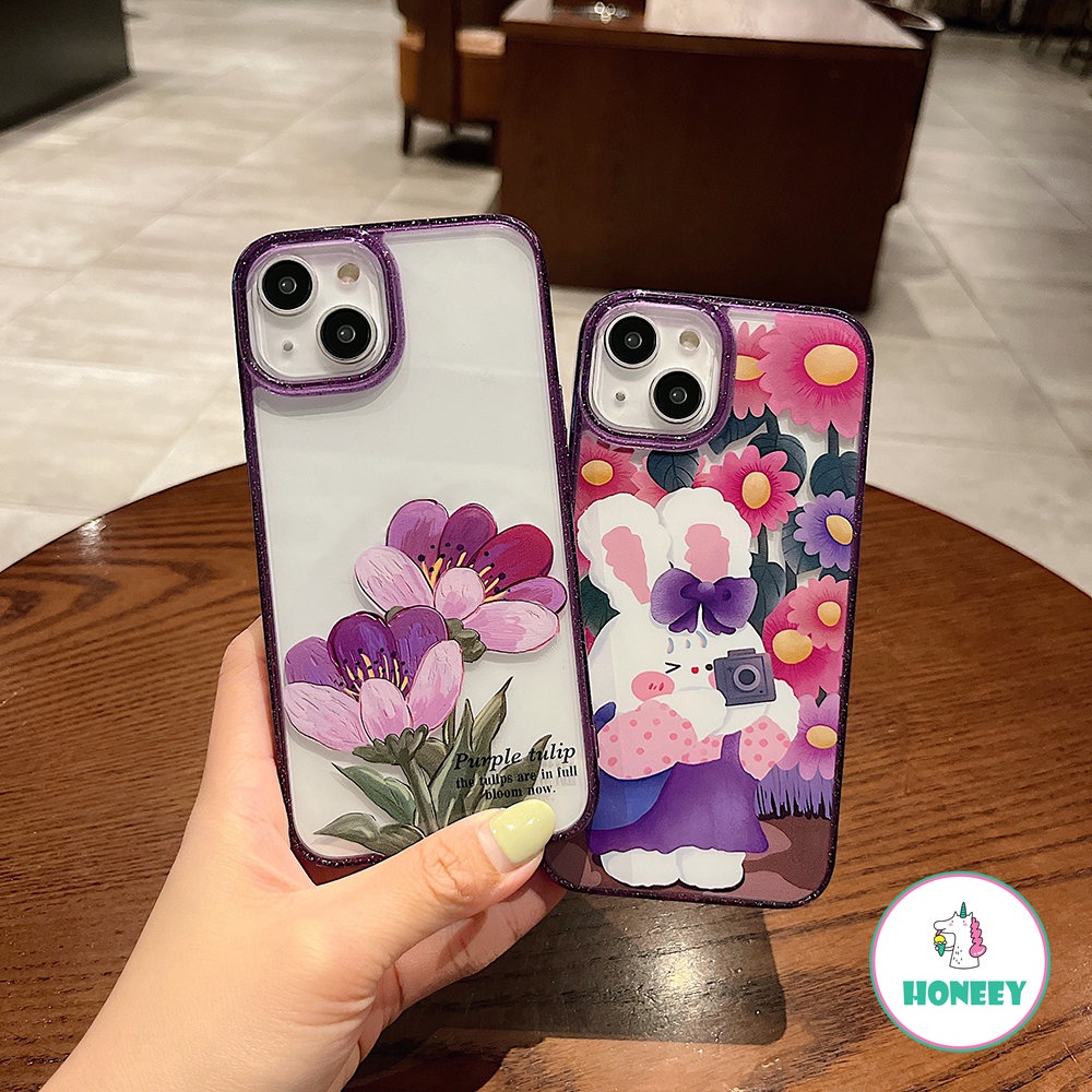 Casing Ponsel Pola Bunga Graffiti Fashion Kompatibel Untuk iPhone 14pro Max 12 Pro 13 Pro Max Transparan Shockproof Sarung Hp