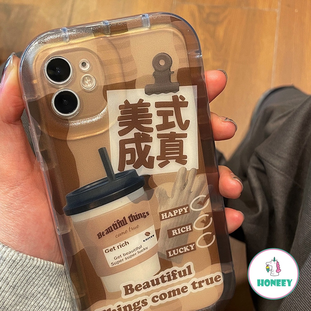 Casing Ponsel Teks Kopi Pribadi Kompatibel Untuk iPhone 14 Pro Max13 12 11 Pro Max 14plus Shockproof Airbag Sarung Handphone