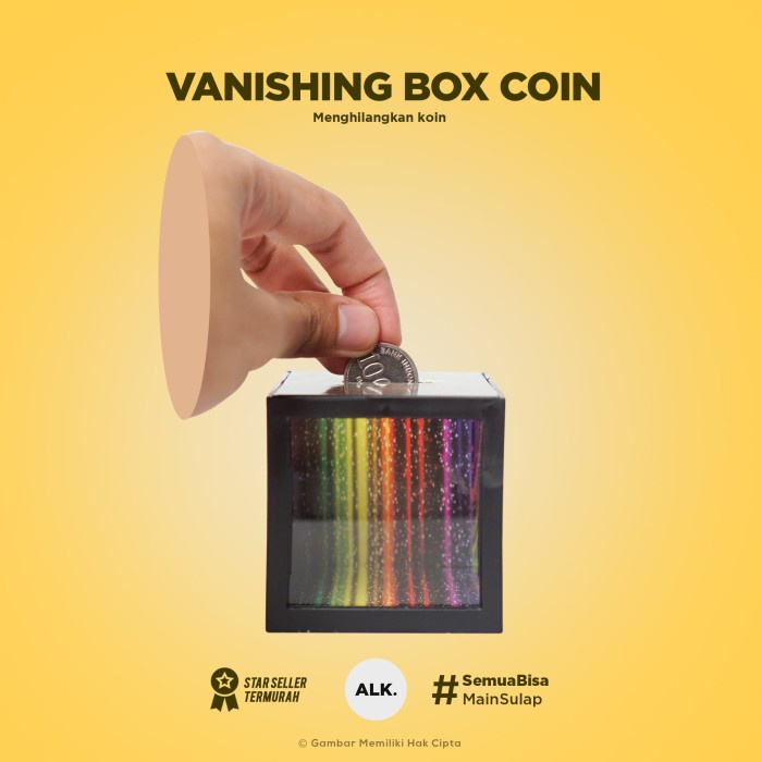 Vanishing Box Coin - Alat sulap menghilangkan koin dalam kotak