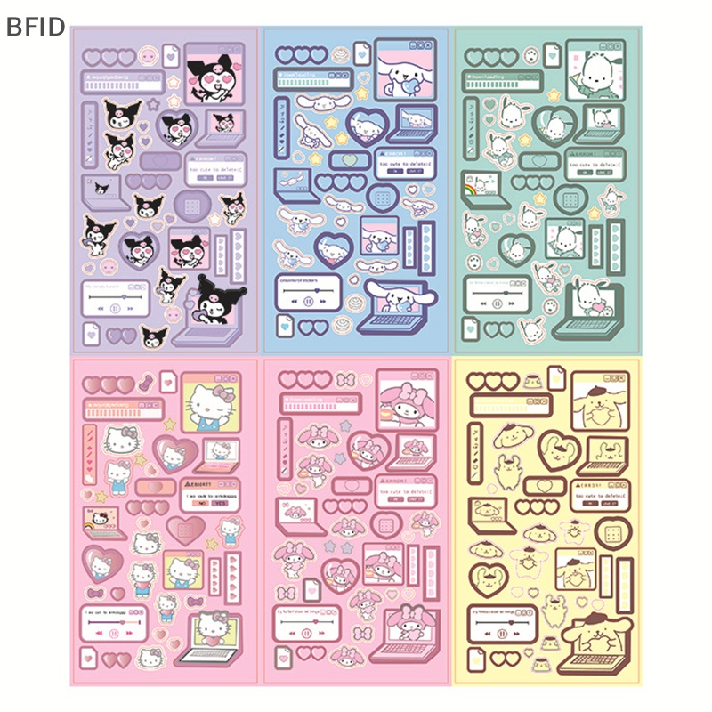 [BFID] 3pcs Stiker Anime Kawaii Sanrio Aesthetic Hello Kitty Kuromi My Melody Cinnamoroll Decals Stiker Hias Mainan Anak [ID]