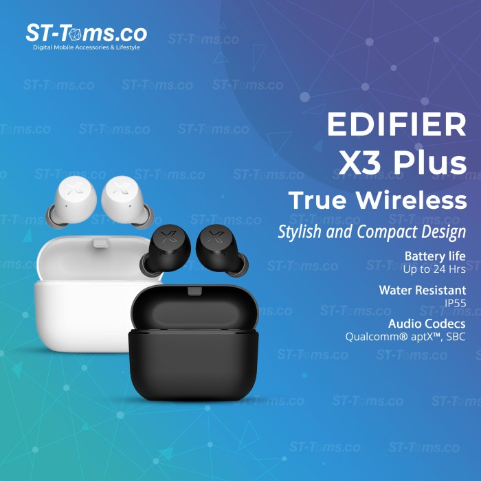 Edifier X3 Plus / X3+ True Wireless TWS IP55 With Qualcomm APTX 24hrs