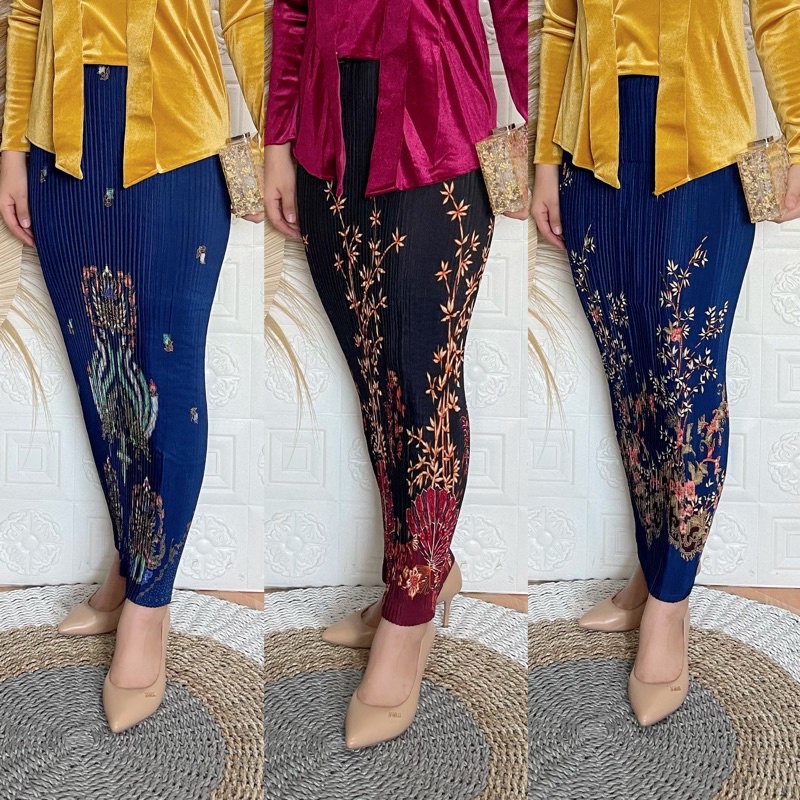 READY Rok plisket PREMIUM SONGKET dan BATIK / bahan halus dan tebal / rok plisket / kondangan langsung pakai