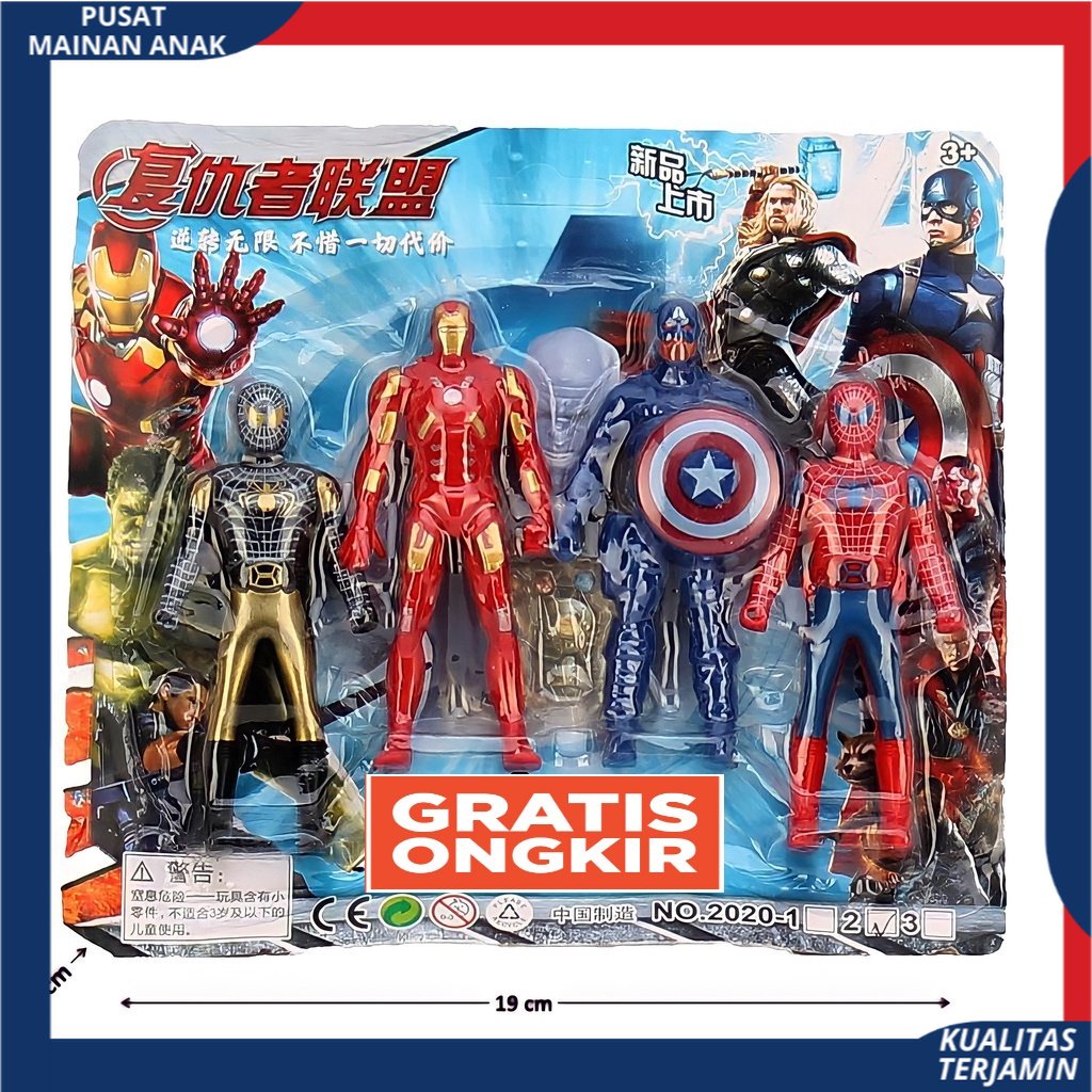 PROMO MAINAN ROBOT MINI AVENGERSS SUPERHEROES ISI 4 NO. 2020-2 SNI
