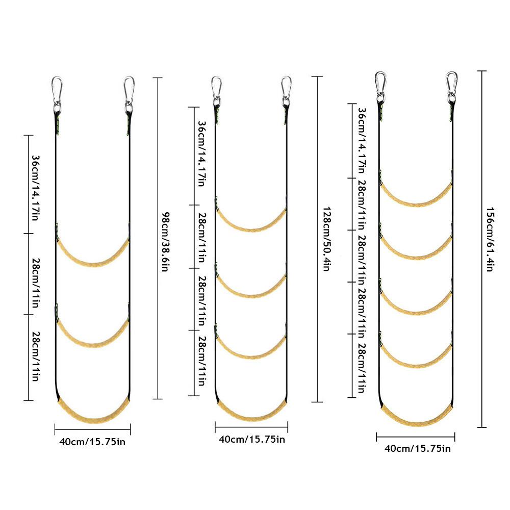 Openmall 3 /4/5 Step Boat Rope Ladder Extension Bantu Perahu Tangga Lipat Tangga Renang Untuk Perahu Layar Kayak Perahu Motor Kano Speedboat D7P4