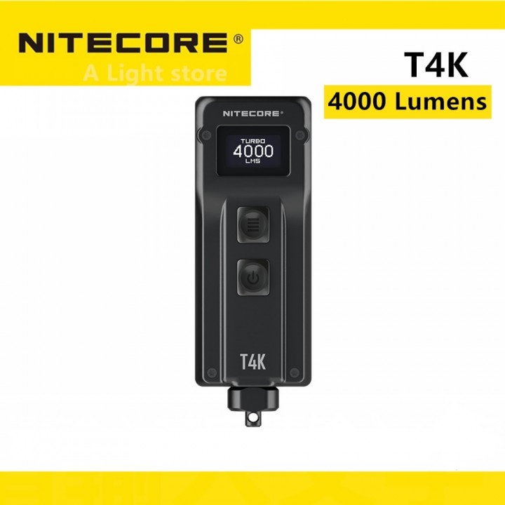 PNK23 NITECORE Lampu T4K Flashlight Keychain 4000 LM Super Bright 4 LED CREE