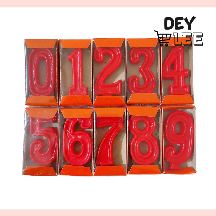 Lilin Angka Ulang Tahun Birthday Cake Merah
